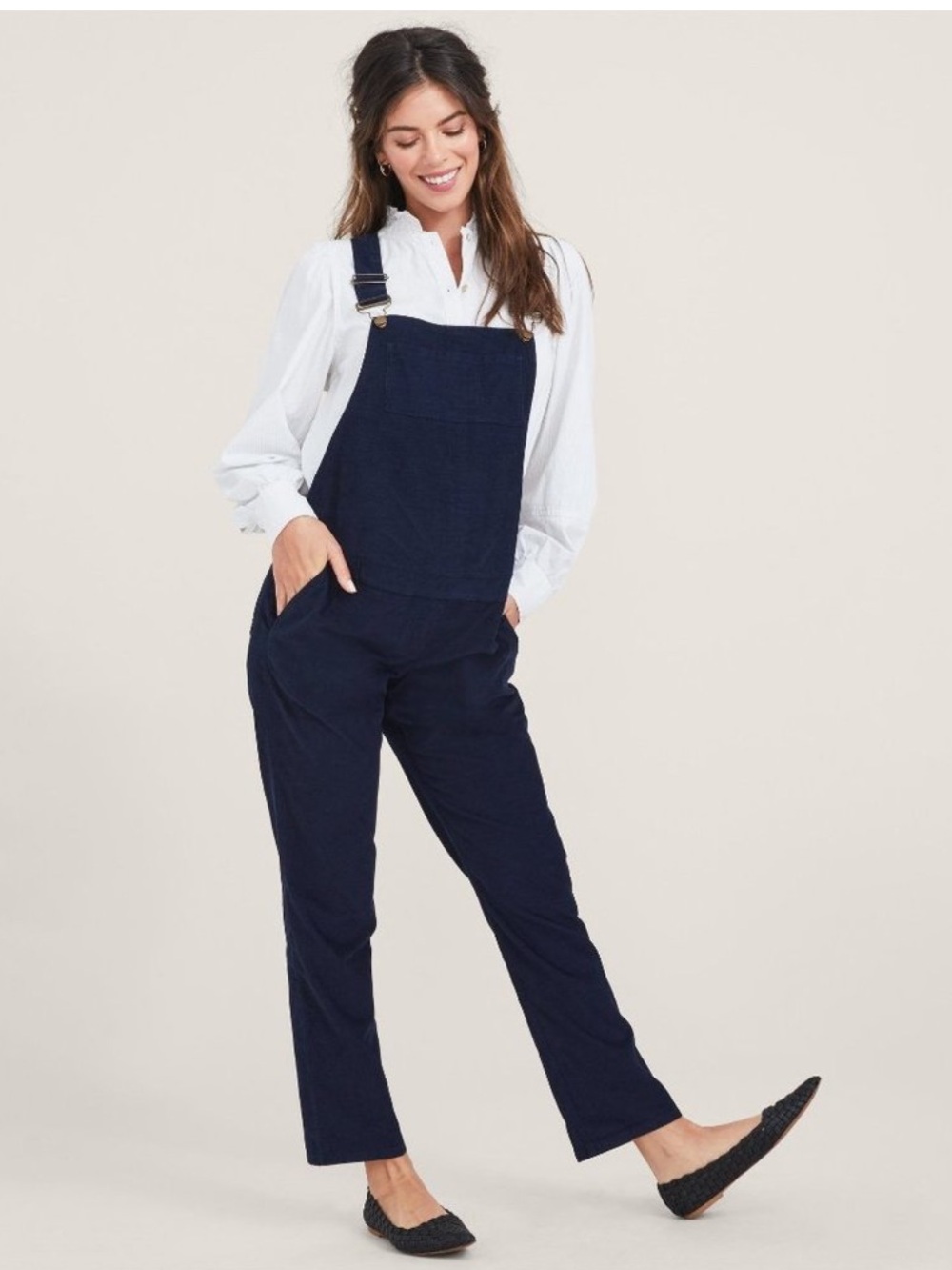 Hatch Maternity The Cord Overalls in Deep Ink Blue Small Pregnancy